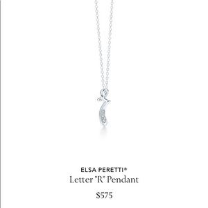 Authentic Tiffany Elsa Paretti Diamond R pendant